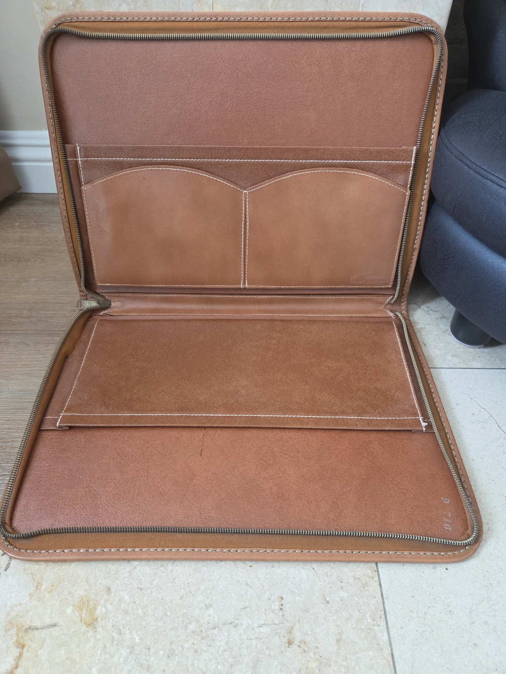 Vintage David's of Hollywood Deep Buff Cowhide Leather Portfolio Padfolio Case